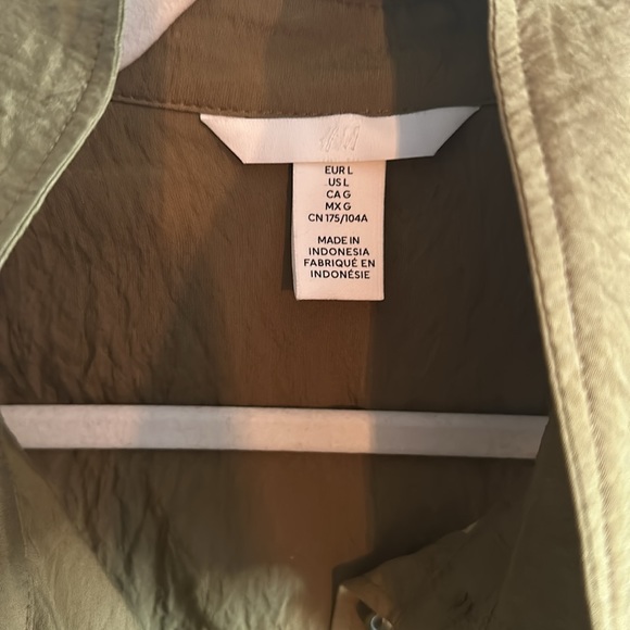 Olive Green Krinkle Oversized Button Down - Picture 3 of 5